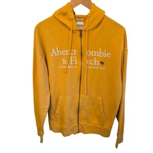 Abercrombie & Fitch Yellow Hooded Zip Jacket